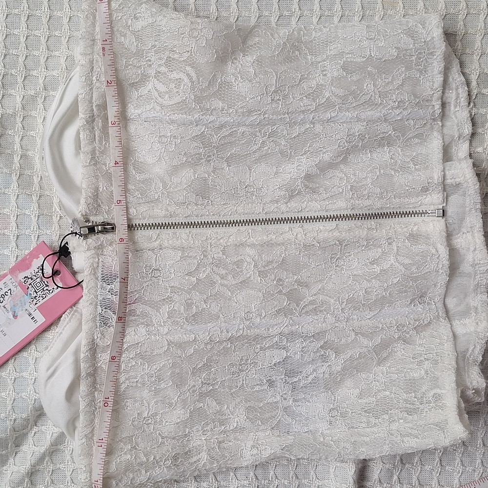 Edikted Lace Strapless Boning Support Sheer Cami Top Bustier - Picture 4 of 7